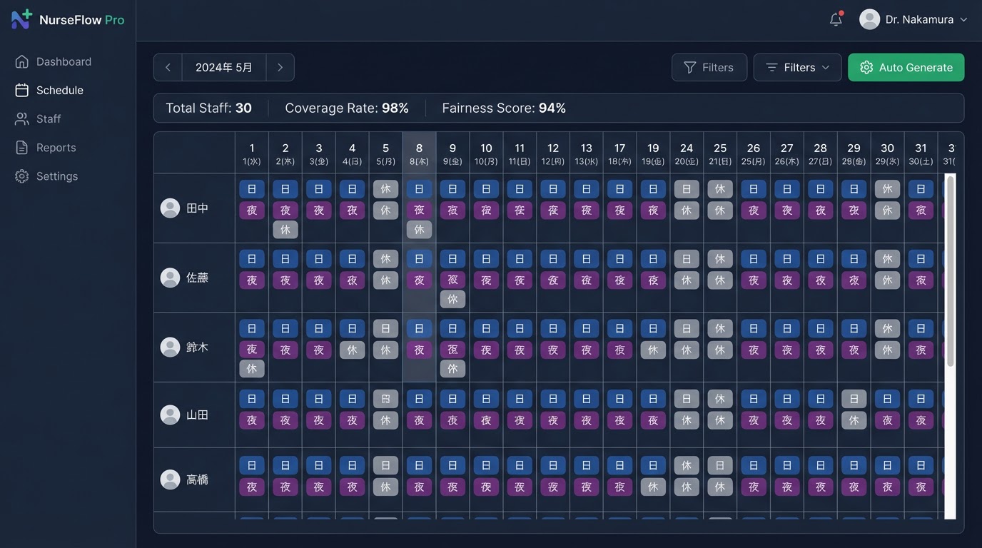 シフト管理システム画面